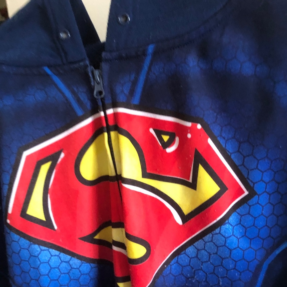 DC Comics Superman Blue Red Yellow Zip-Up Kids Hoodie Costume